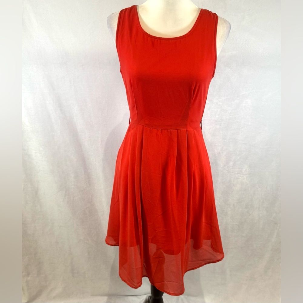 Blu Pepper burnt orange flowy chiffon dress size small